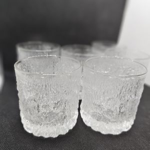 Vintage Retro Goebel Ice Bark Brutalist Style Lowball Glasses